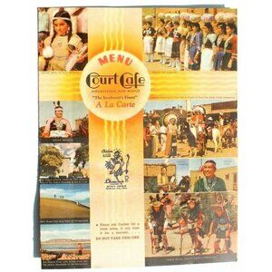 1940's Menu COURT CAFE Restaurant Albuquerque New Mexico Gallup Indian Ceremony